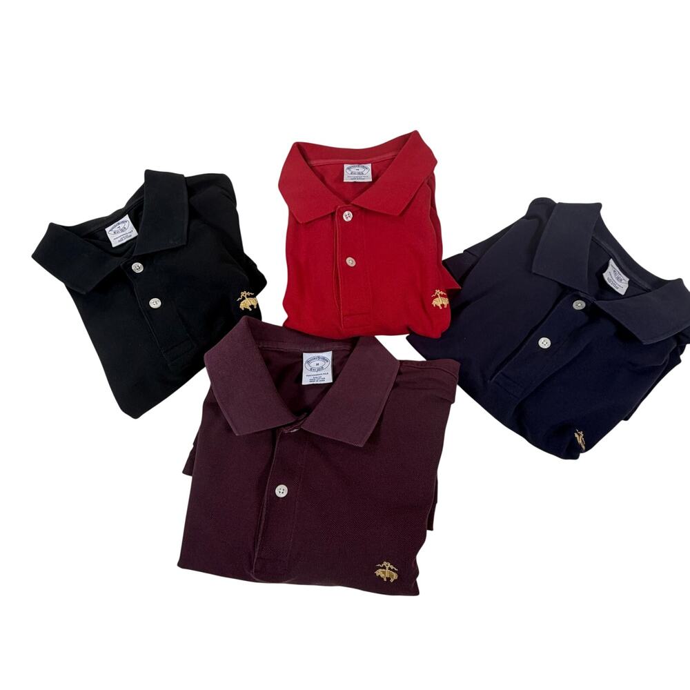 Lot of Four Brooks Brothers Slim Fit Performance Polo Shirts Men’s Sz M